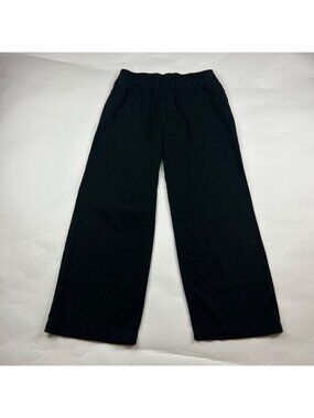 TALL Old Navy Black Linen Blend WIde Leg Lounge Pants ST